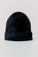 Fuzzy Mohair-Blend Beanie