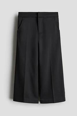 Wide-Leg Twill Pants