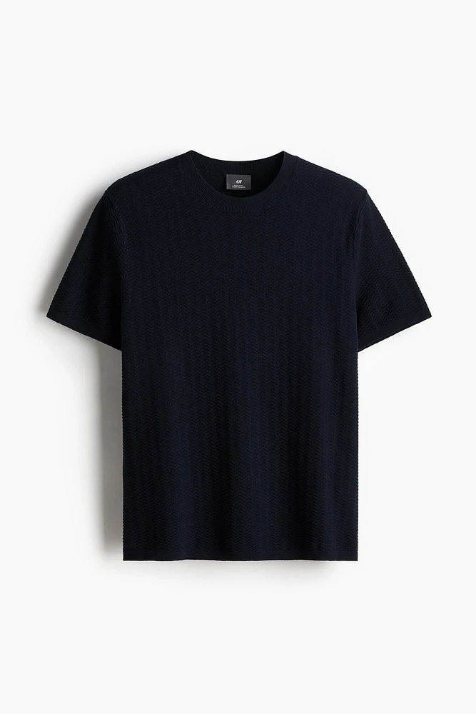 Regular Fit Textured-knit T-shirt