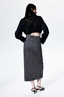 Denim Cargo Maxi Skirt