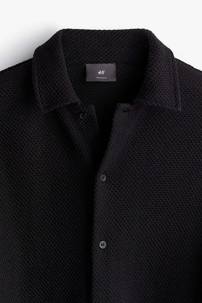 Regular Fit Hole-knit Shirt