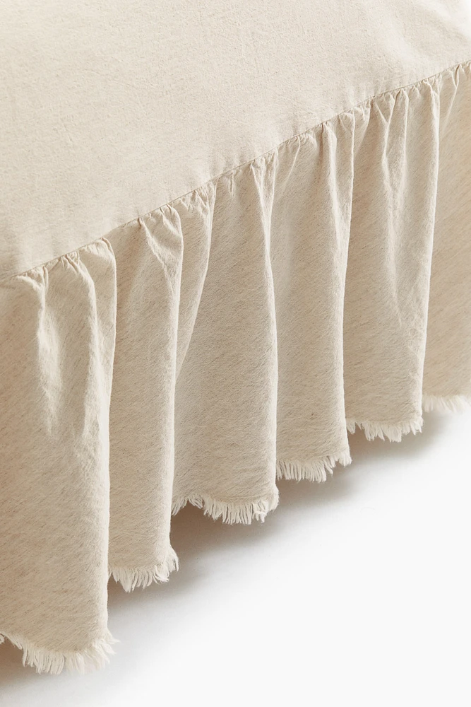 Raw-edge Linen-blend Bedskirt