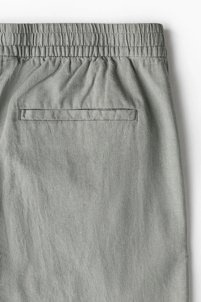 Regular-Fit Linen-Blend Pants