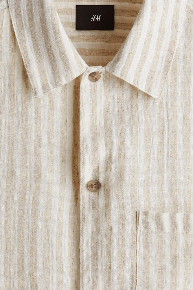 Regular-Fit Linen-Blend Shirt