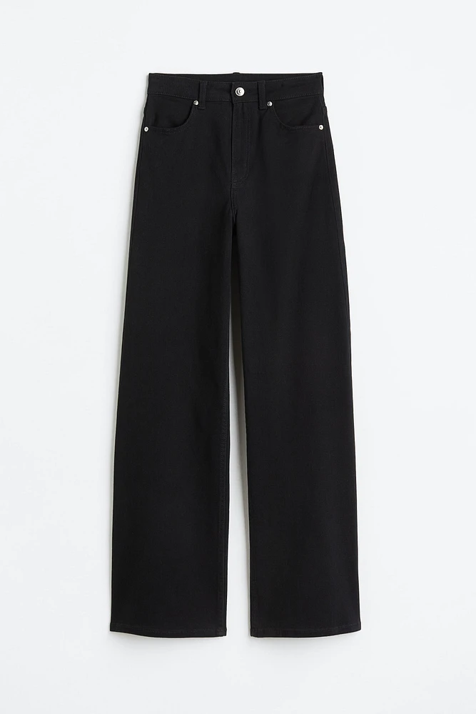 Wide-leg Twill Pants