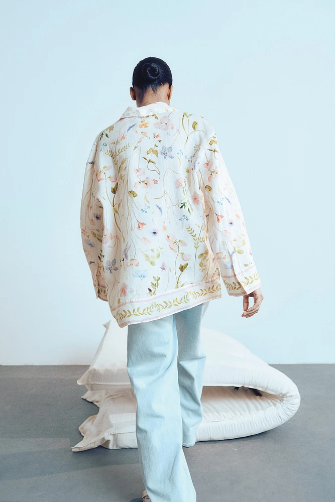 Patterned Linen Shirt