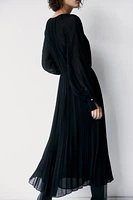 Pleated Chiffon Dress