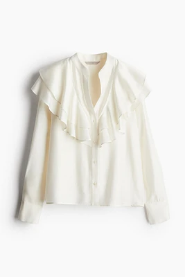 Flounce-trimmed Blouse