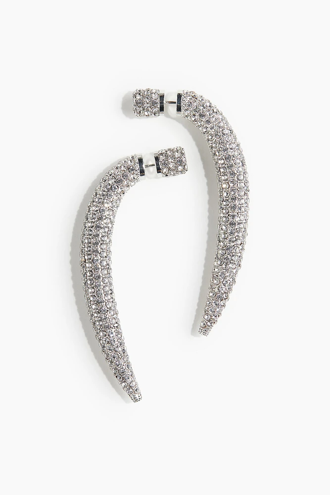 Rhinestone-Embellished Claw Earrings