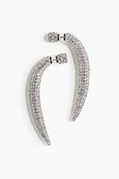 Rhinestone-Embellished Claw Earrings