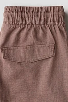 Linen-Blend Cargo Shorts