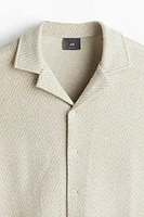 Regular Fit Herringbone-Weave Resort Shirt