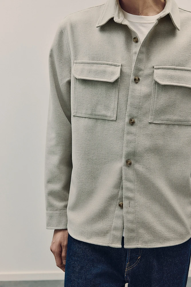 Regular Fit Felted Overshirt