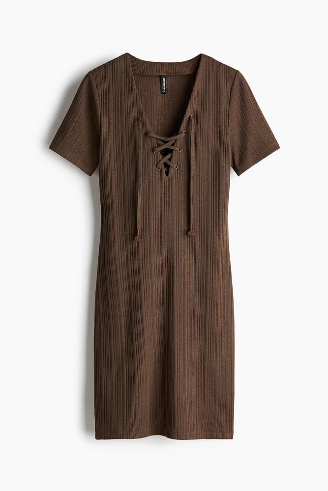 Lacing-Detail Bodycon Dress