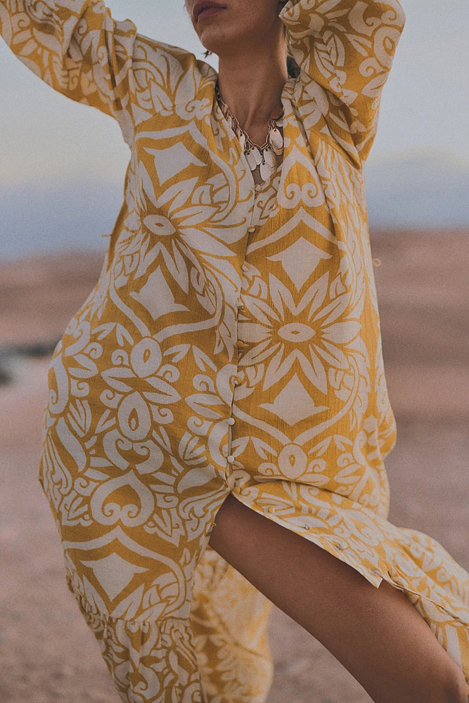 Tie-belt Crêpe Dress