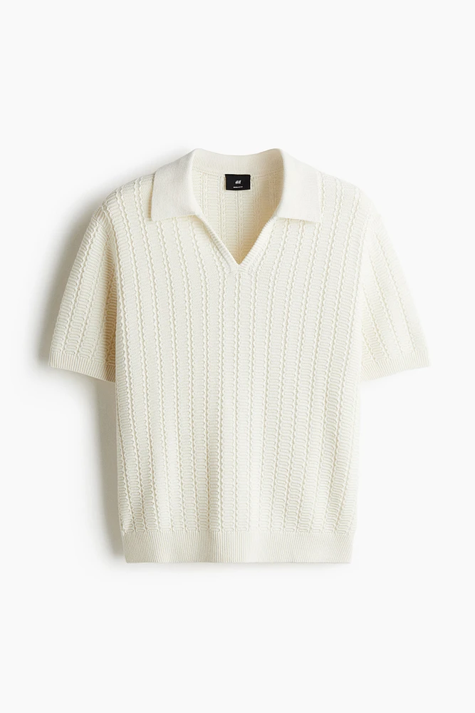 Regular-Fit Textured-Knit Polo Shirt