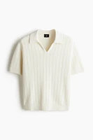 Regular-Fit Textured-Knit Polo Shirt
