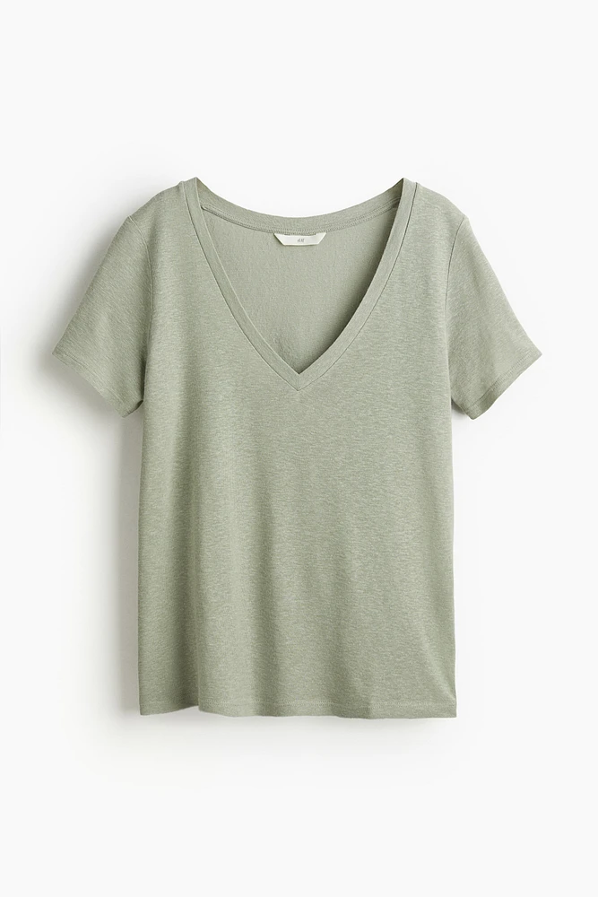 Linen-blend T-shirt