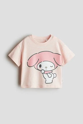Cotton T-Shirt with Printed Motif