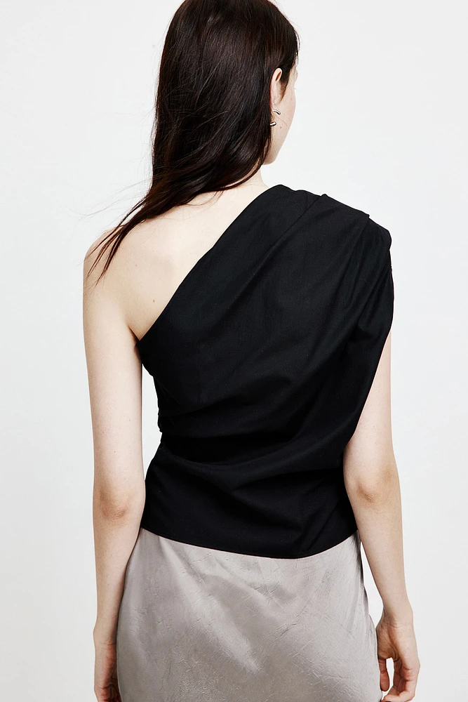 Draped One-shoulder Top