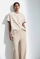 Wide-Leg Pull-On Pants