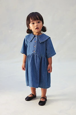 Robe en denim de coton mélangé