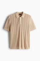 Regular Fit Textured-Knit Polo Shirt