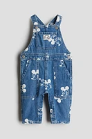 Printed Denim Overalls