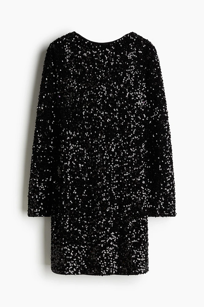 MAMA Sequined Dress with Low-Cut Back