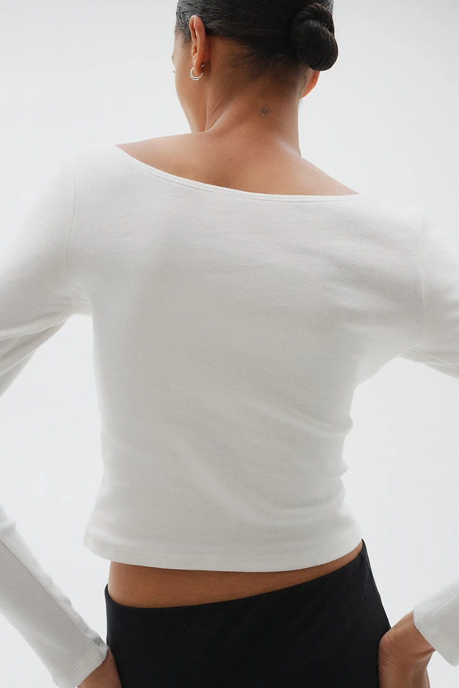 Boat-Neck Cotton Top