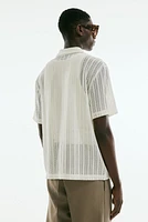 Regular Fit Crochet-look shirt