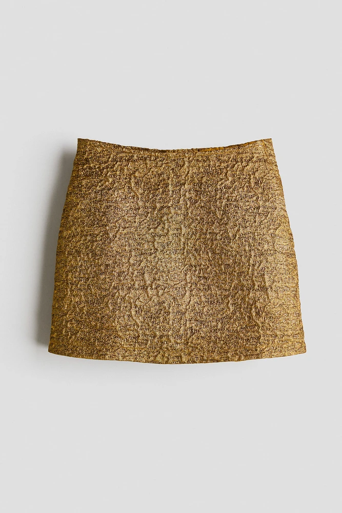 Shimmery Jacquard-Weave Skirt