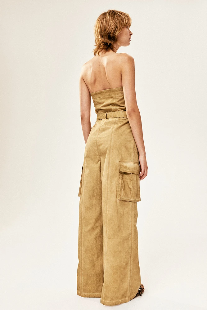 Belted bandeau jumpsuit