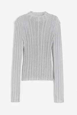 Shimmery Rib-knit Sweater