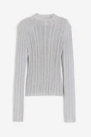 Shimmery Rib-knit Sweater