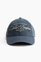 Embroidered-motif Twill Cap