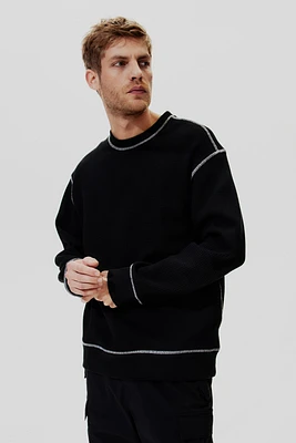 Loose Fit Waffled Sweatshirt