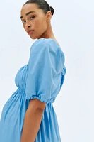 MAMA Cotton-Blend Poplin Dress
