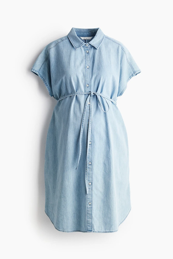 MAMA Denim Tie-belt Dress