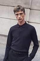 Slim Fit Fine-Knit Polo Shirt