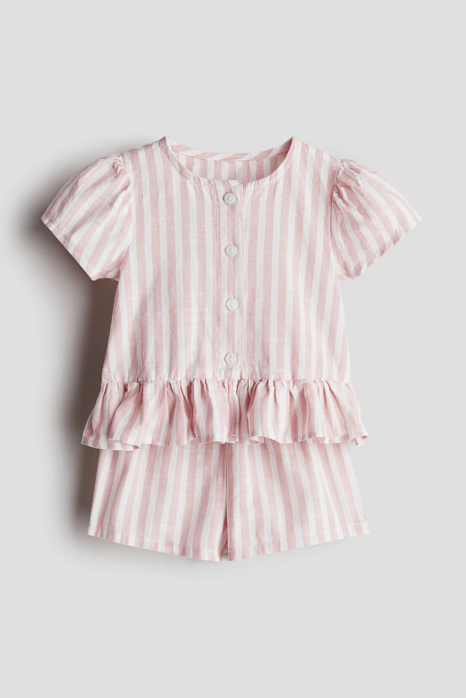 2-Piece Blouse and Shorts Set