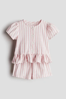 2-Piece Blouse and Shorts Set