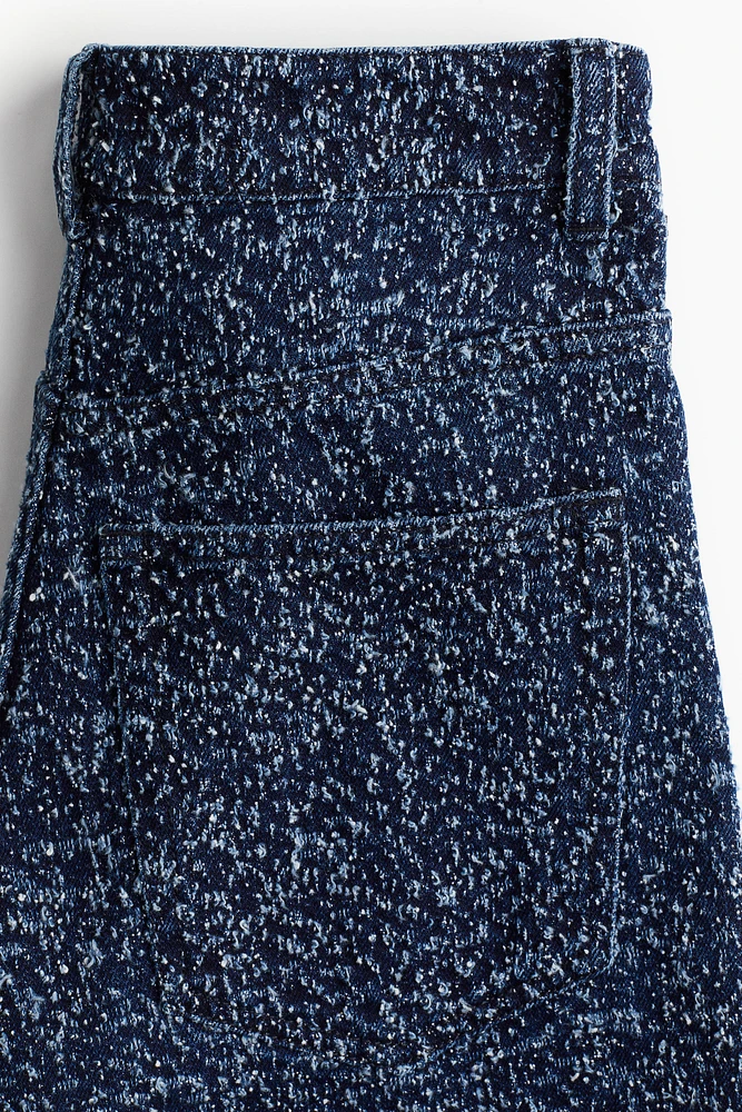 Wide Bouclé Denim Jeans