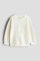 Pointelle-Knit Cotton Cardigan