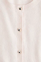 Short-Sleeved Fine-Knit Cardigan
