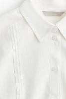 Lace-detail Linen-blend Shirt