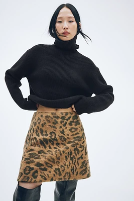 Rib-Knit Turtleneck Sweater