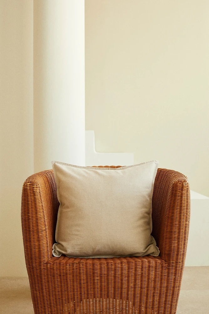 Housse de coussin en lin mélangé