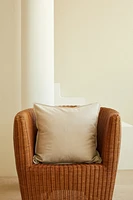 Housse de coussin en lin mélangé