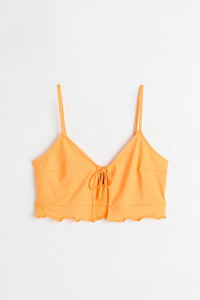 Tie-front Peplum Crop Top